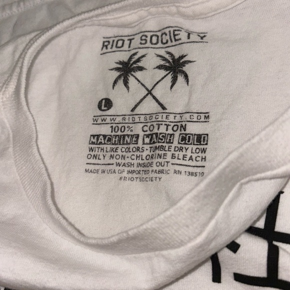 Riot Society T-Shirt "Rose Tiger" White Men's Size Large - Picture 4 of 4